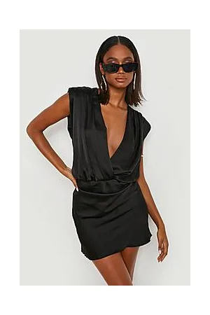 Boohoo Ruched Shoulder Sleeveless Bodysuit