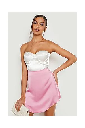 Boohoo Satin Strapless Corset Top