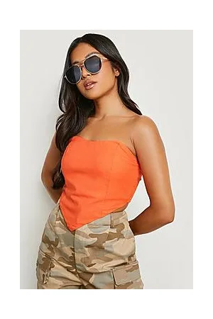 Boohoo Petite Woven Bandeau V Hem Corset