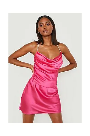 Boohoo Satin Halterneck Cami & Mini Skirt