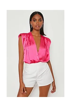 Boohoo Ruched Shoulder Sleeveless Bodysuit