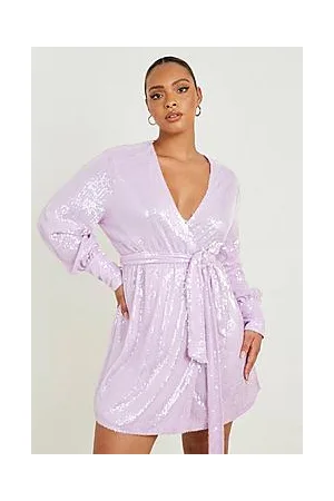 Boohoo Plus Sequin Wrap Dress