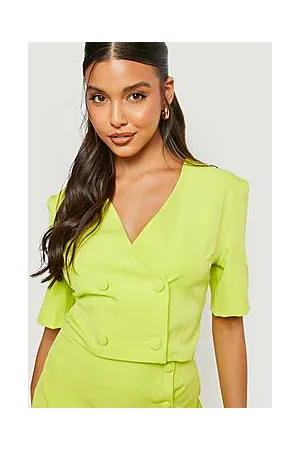 Boohoo Double Breasted Cropped Tailored Blazer