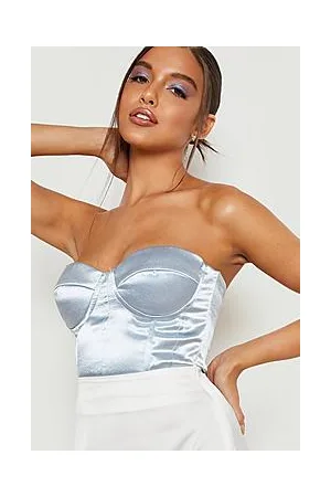 Boohoo Satin Strapless Corset Top
