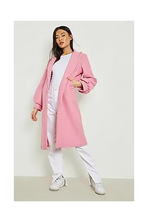 Boohoo Volume Sleeve Wool Look Coat
