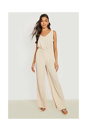 Boohoo Wide Leg V Neck Jumpsuit
