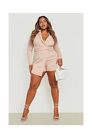 Boohoo Plus Blazer Belted Playsuit