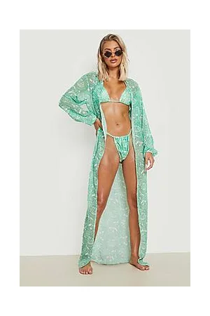 Boohoo Paisley Chiffon Belted Maxi Beach Kimono