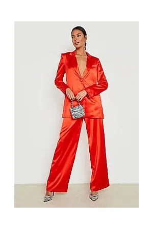 Boohoo Satin Wide Leg Trousers