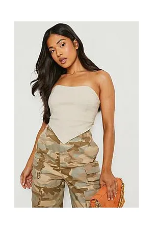 Boohoo Petite Woven Bandeau V Hem Corset