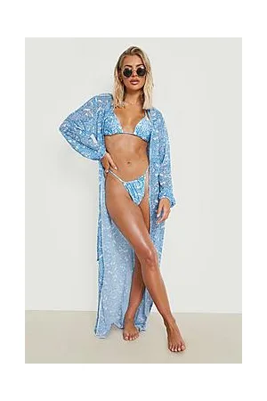 Boohoo Paisley Chiffon Belted Maxi Beach Kimono