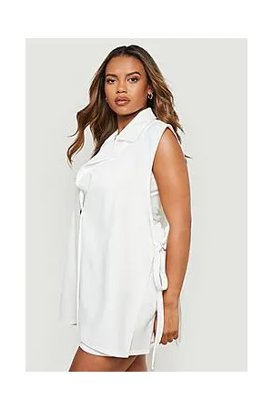 Boohoo Plus Tie Side Sleeveless Blazer & Shorts Co-Ord
