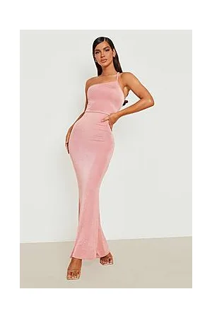 Boohoo Textured Slinky One Shoulder Bridesmaid Dress