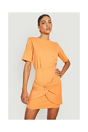 Boohoo Shoulder Pad Top & Knot Mini Skirt