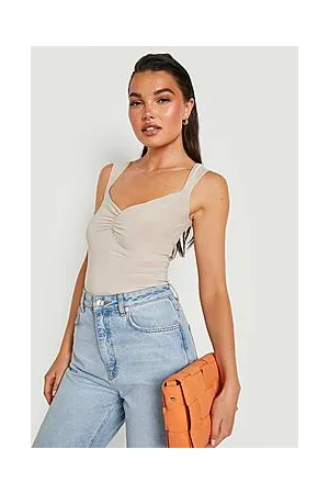 Boohoo Wide Strap Sweetheart Neck Bodysuit