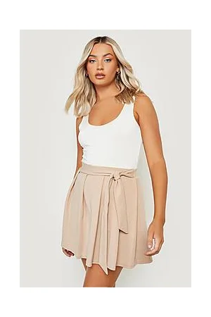Boohoo Tie Waist Pleated Tennis Skirt