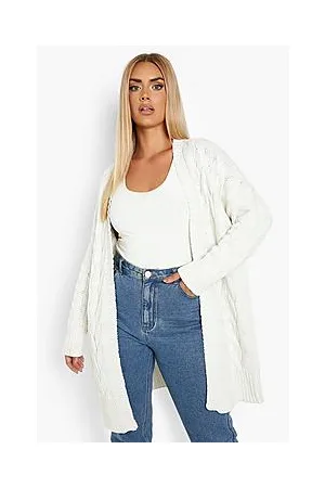 Boohoo Plus Recycled Edge To Edge Cable Cardigan