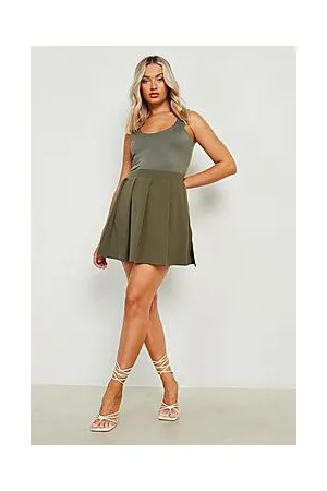 Boohoo Pleated Split Hem Tennis Skirt