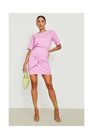 Boohoo Shoulder Pad Top & Knot Mini Skirt