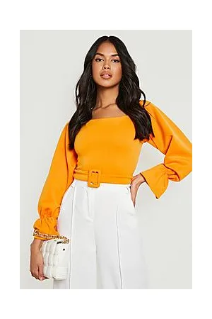 Boohoo Volume Sleeve Belted Scuba Bodysuit