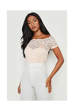 Boohoo Tall Off The Shoulder Lace Bodysuit