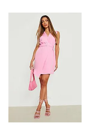 Boohoo Sleeveless Diamante Buckle Blazer Dress
