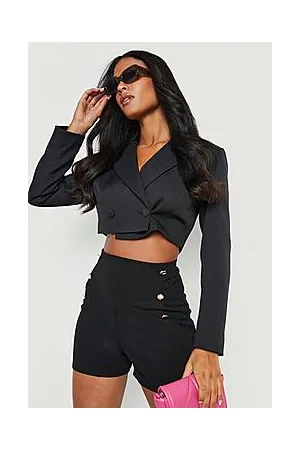 Boohoo Tall Button High Waist Tailored Shorts