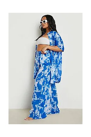 Boohoo Plus Cloud Print Beach Trousers