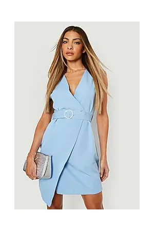 Boohoo Sleeveless Diamante Buckle Blazer Dress