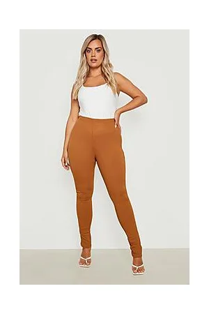 Boohoo Plus Rib Wide Leg Trousers