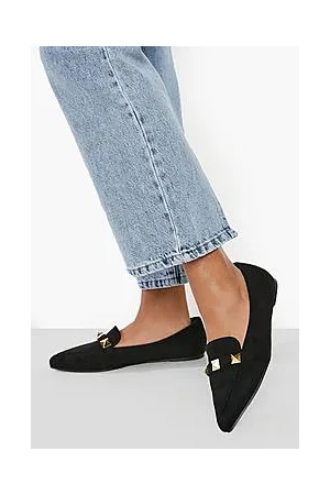 Boohoo Pointed Toe Stud Detail Ballet Flats