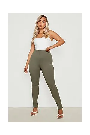 Boohoo Plus Rib Wide Leg Trousers