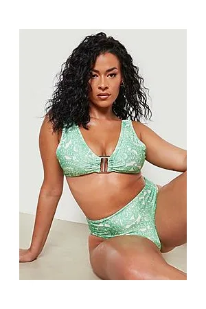 Boohoo Plus Paisley High Waisted Bikini Brief