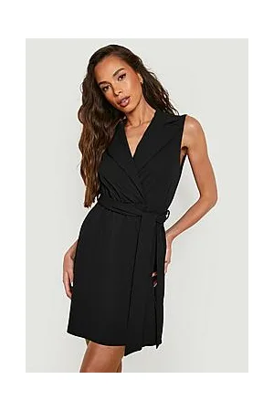 Boohoo Belted Sleeveless Blazer Skater Dress