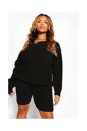 Boohoo Plus Slash Neck Knitted Co-Ord