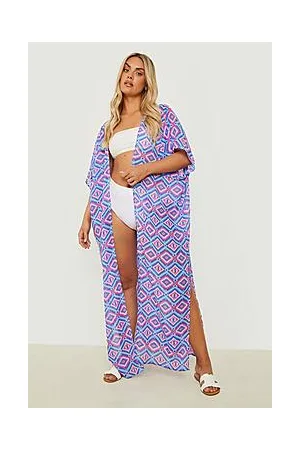 Boohoo Plus Aztec Print Beach Kimono