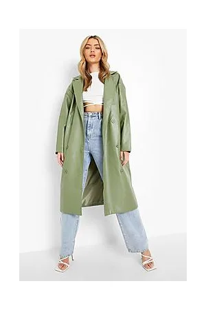 Boohoo Faux Leather Trench Coat