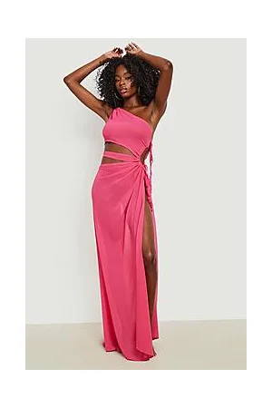 Boohoo One Shoulder Cut Out Maxi Beach Dress
