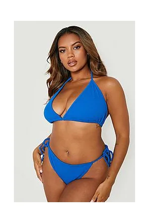 Boohoo Plus Crinkle Wide Apex Triangle Bikini