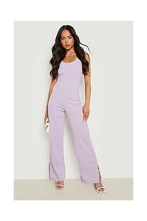 Boohoo Petite Square Neck Side Split Hem Jumpsuit