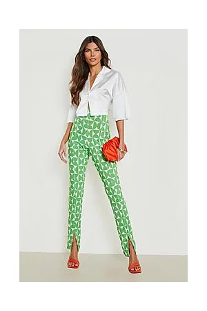 Boohoo Geo Printed Split Hem Leggings