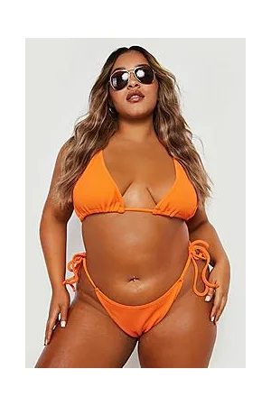 Boohoo Plus Crinkle Wide Apex Triangle Bikini