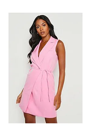 Boohoo Tall Tie Detail Sleeveless Blazer Dress