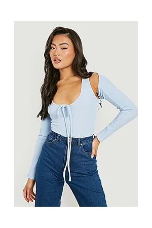 Boohoo Crinkle Rib Strap Detail Bodysuit