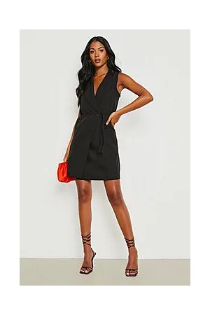 Boohoo Tall Tie Detail Sleeveless Blazer Dress