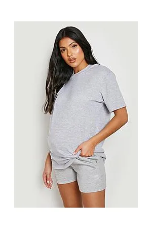 Boohoo Maternity Oversized T-shirt & Sweat Short Set