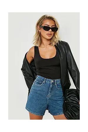 Boohoo High Waisted Denim Mom Shorts