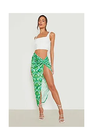 Boohoo Geo High Split Maxi Skirt