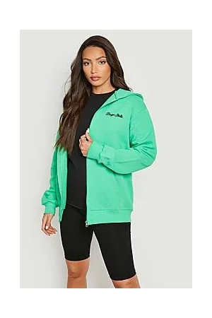 Boohoo Tall Dsgn Studio Embroidered Zip Thru Hoodie
