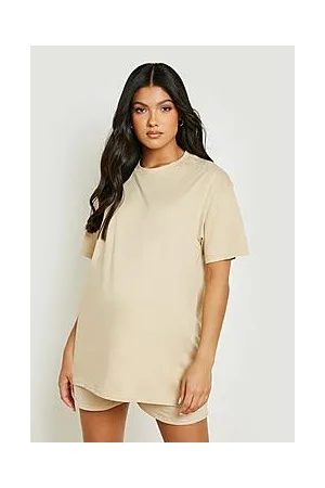 Boohoo Maternity Oversized T-shirt & Sweat Short Set